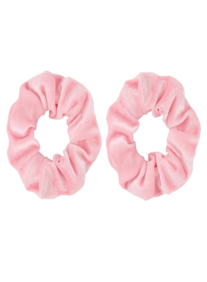YISSION 2 Pcs Light Pink Velvet Hair Scrunchies for Women Girls Thick Hair Ties Fashion Hair Bands Ponytail Holders Pink Hair Accessories for Women Girls - Image 1